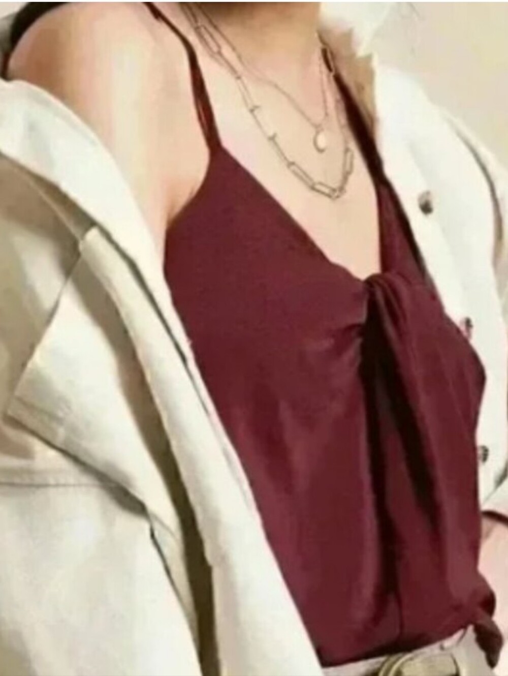 Banana Republic Women’s Burgundy Knot-Front Cami Top